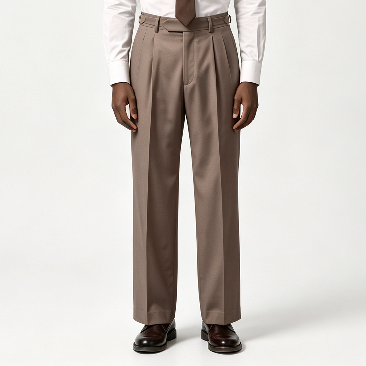 Gray Wool‑Polyester Half‑Canvas Double‑Breasted Two‑Piece Suit