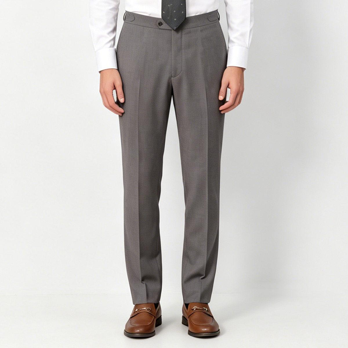 Grey Cool‑Effect Pure‑Wool Spring High End Commute Two‑Piece Suit