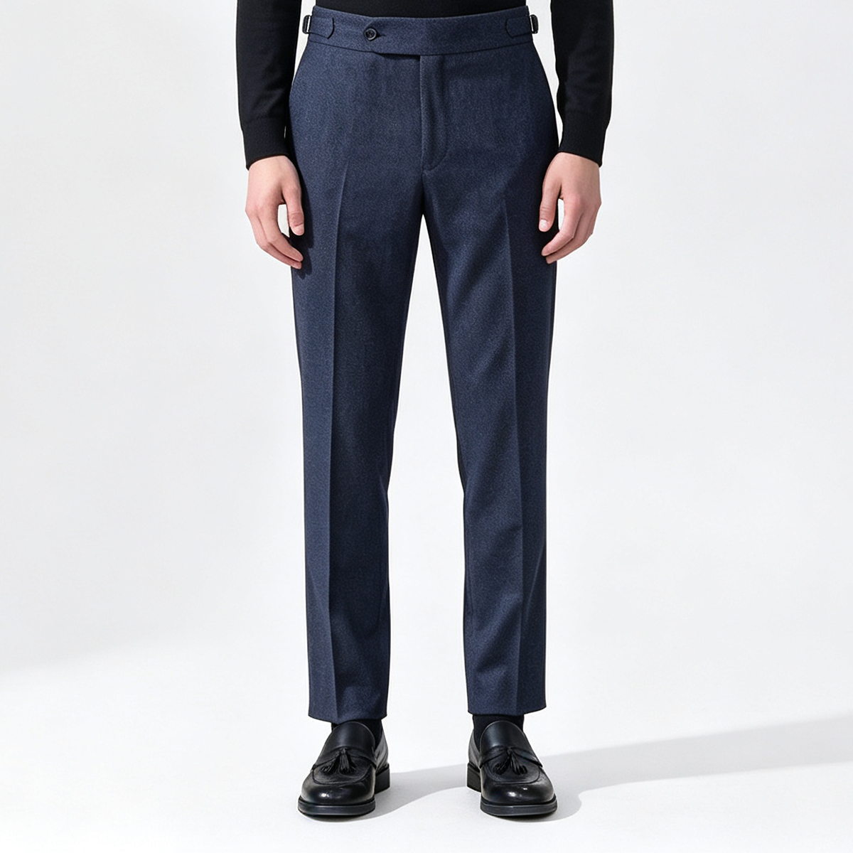 Navy Wool Half‑Canvas Single‑Breasted Two‑Piece Suit