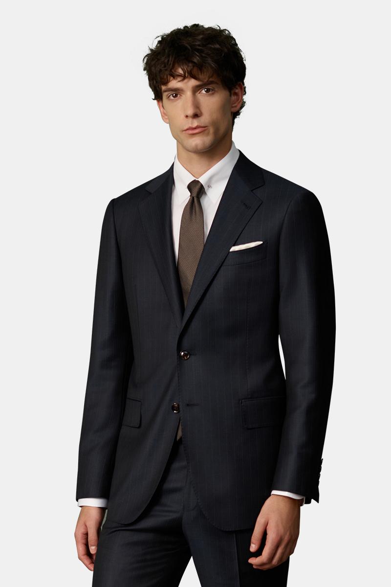 Navy Zegna‑Trofeo Pure‑Wool Half‑Canvas Two‑Piece Suit