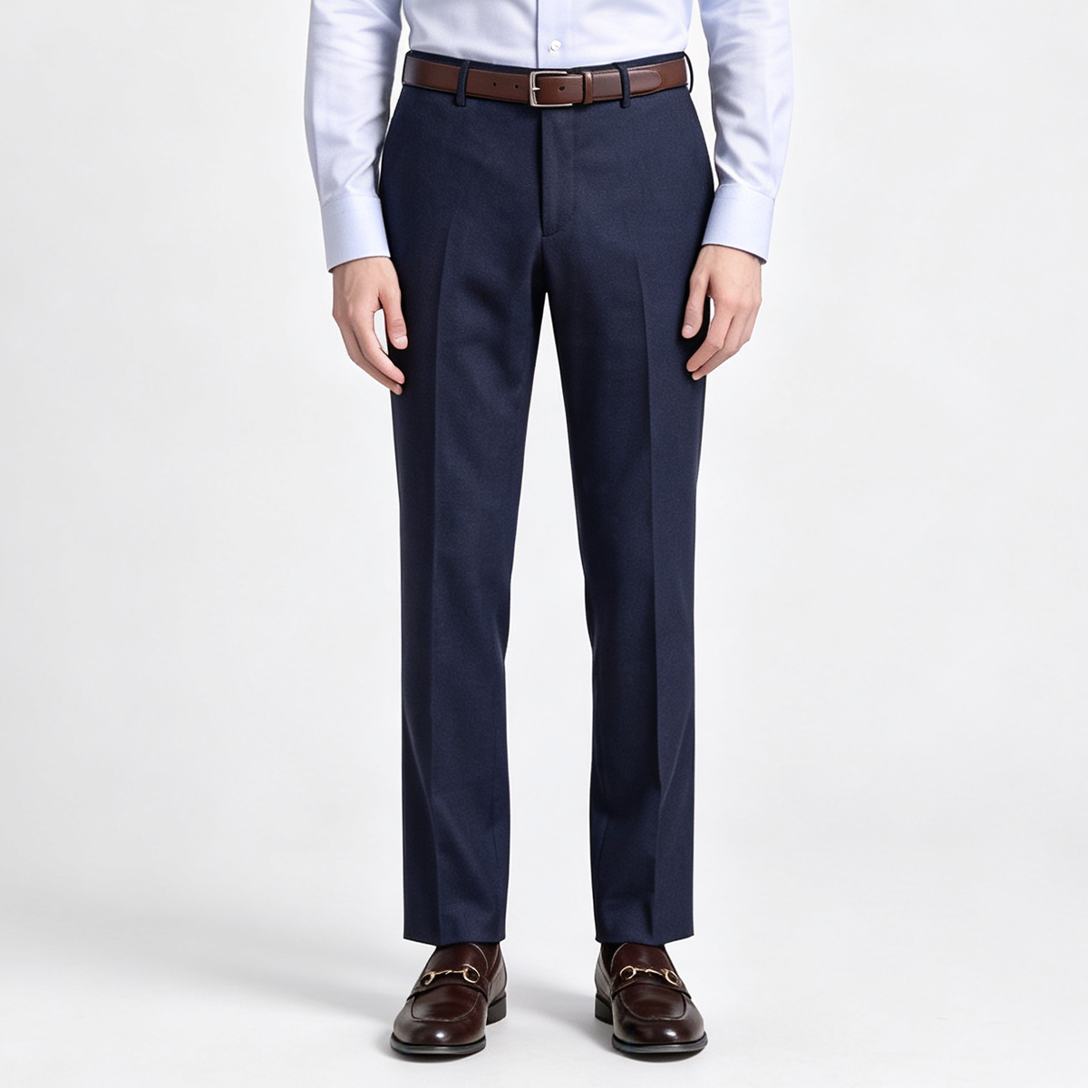 Navy Wool-Worsted Silk Single-Breasted Two‑Piece Suit