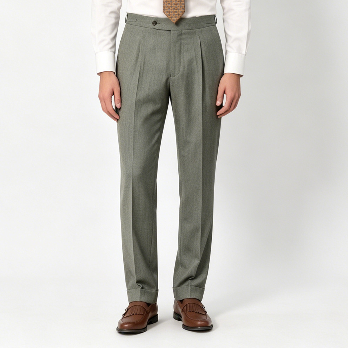Grey VBC Virgin‑Wool Peak Lapel Two‑Piece Suit