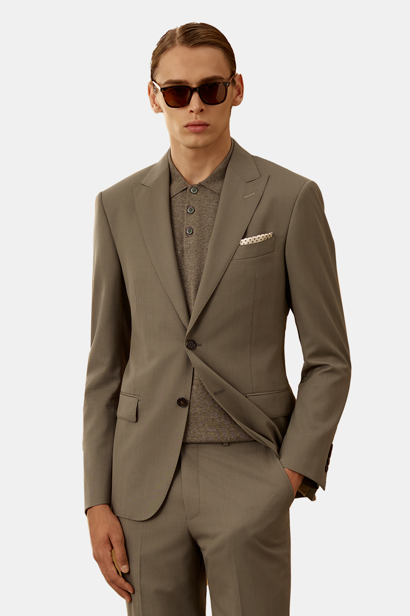 Brown Hidden Check Two-Piece Suit