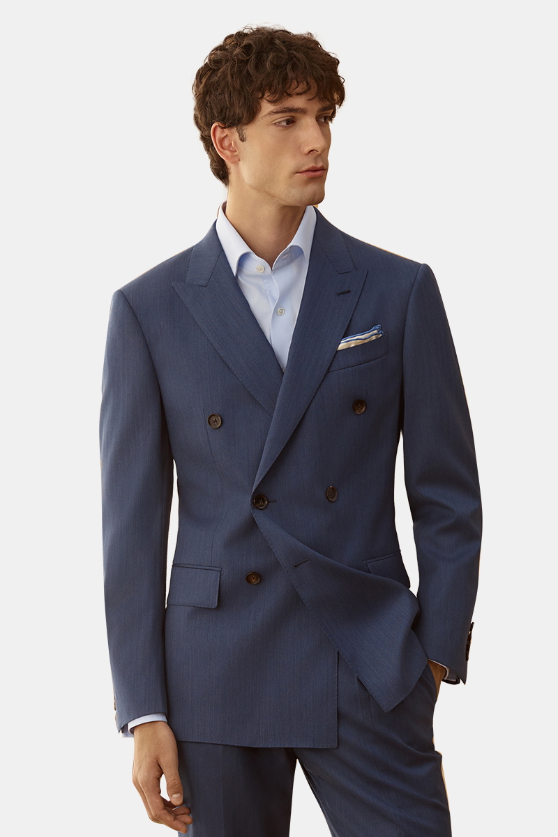 Blue Royal Stripe Jacket Two-Piece Suit