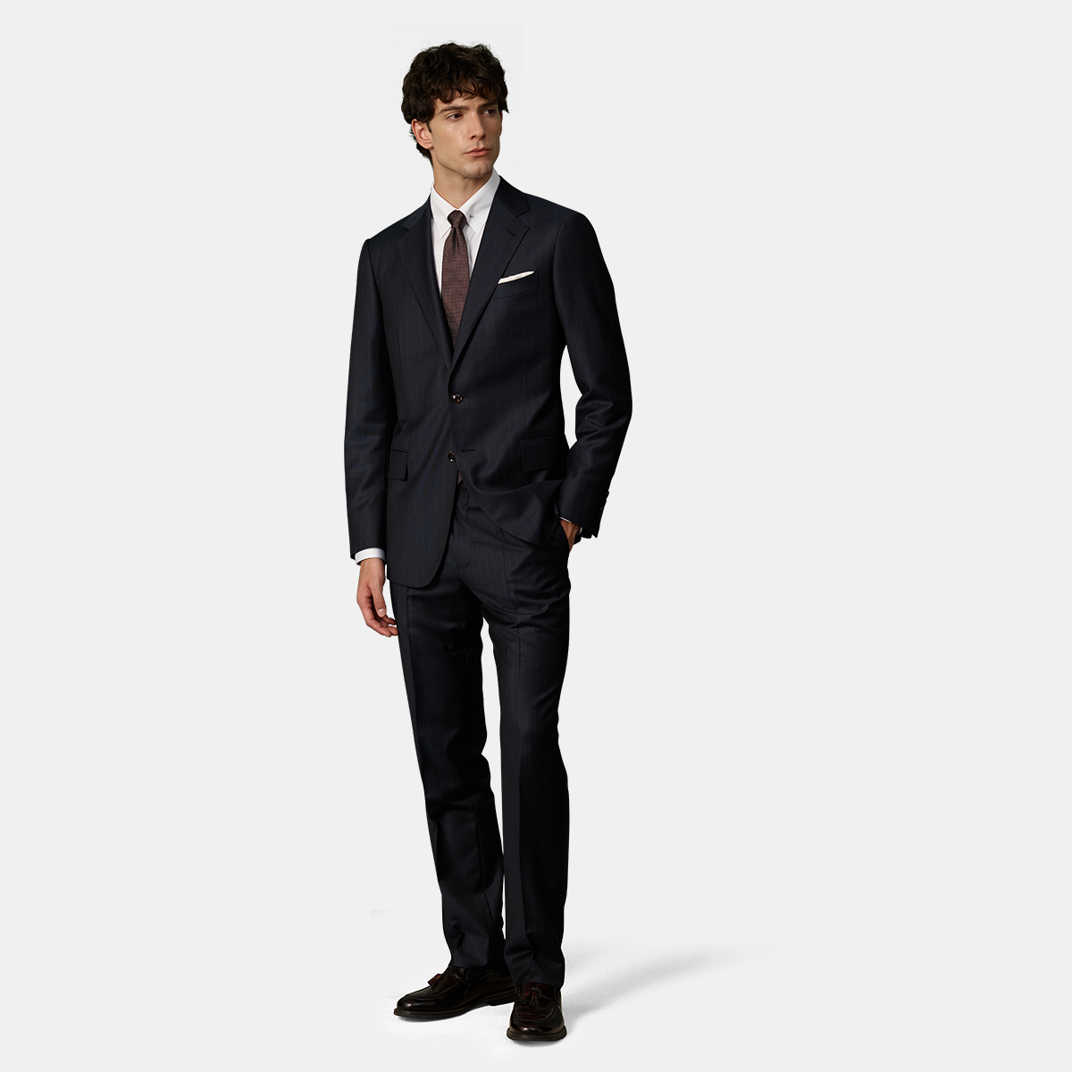 Navy Zegna‑Trofeo Pure‑Wool Half‑Canvas Two‑Piece Suit