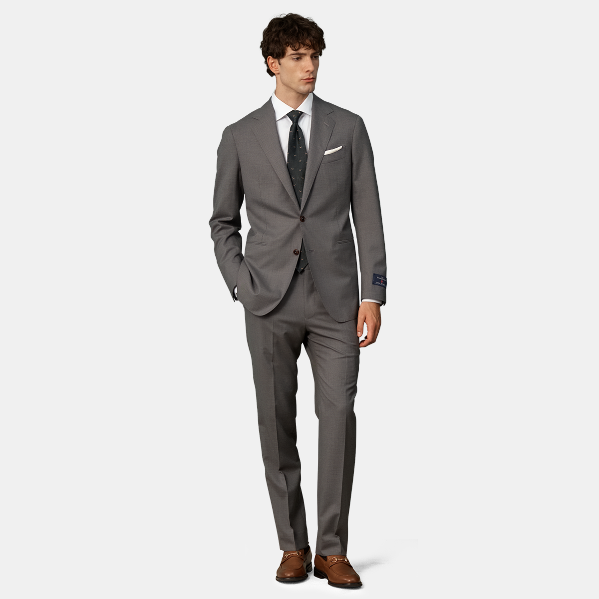 Grey Cool‑Effect Pure‑Wool Spring High End Commute Two‑Piece Suit