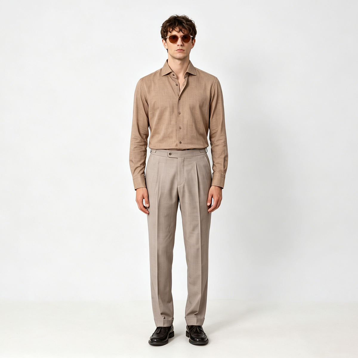 Grey VBC Herringbone Virgin‑Wool Half‑Canvas Two‑Piece Suit
