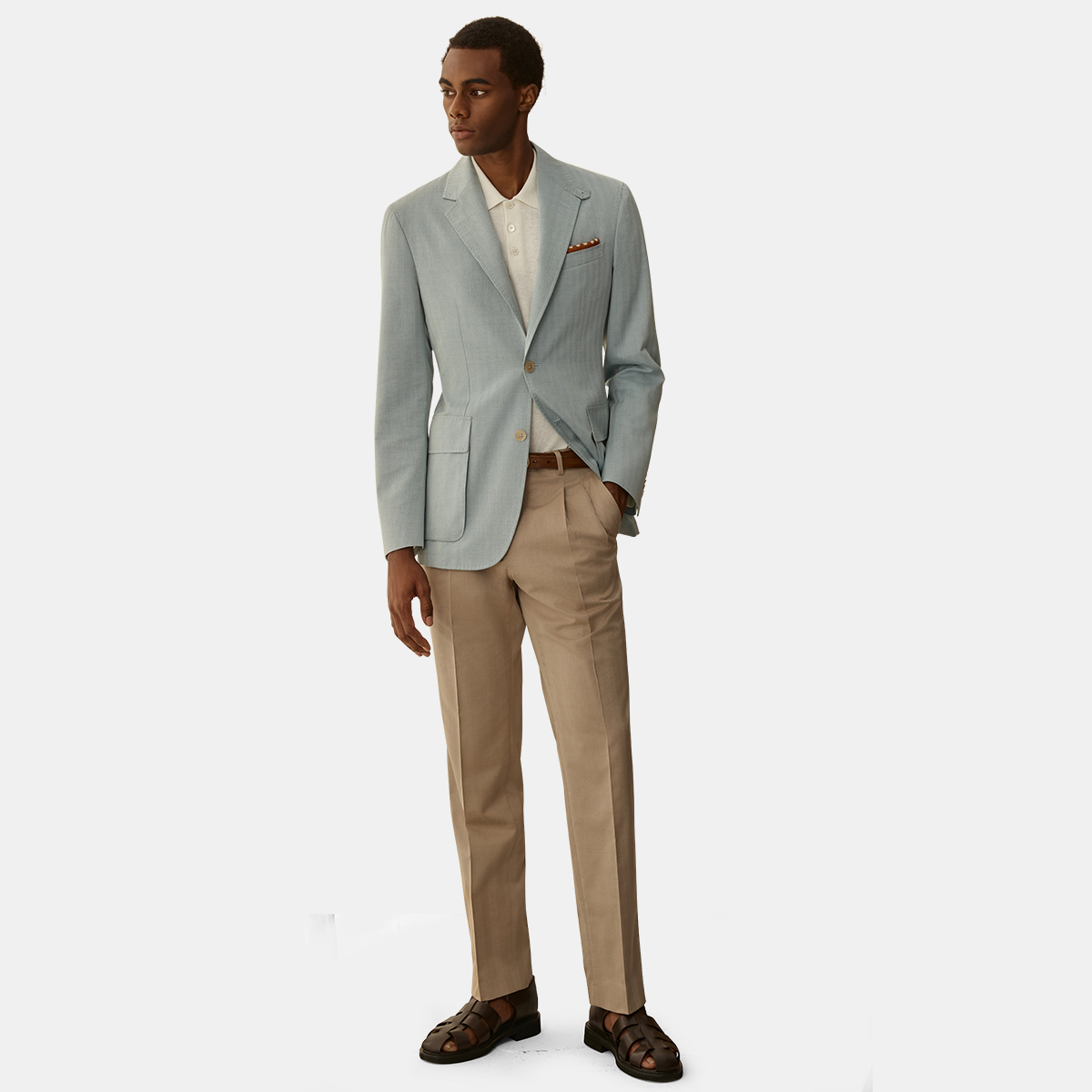 Blue Solaro Herringbone Blazer