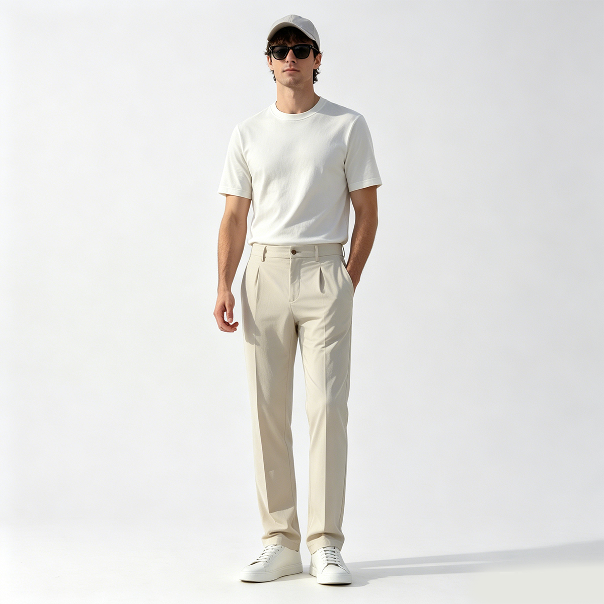 White 4‑Way‑Stretch Polyamide‑Blend Fused Sport‑Outdoor Two‑Piece Suit