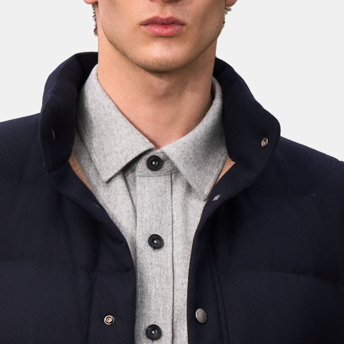 Navy Stand‑Collar Vest