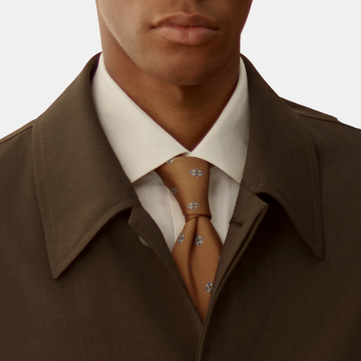 Green Polyester‑Blend Hidden‑Placket Blazer