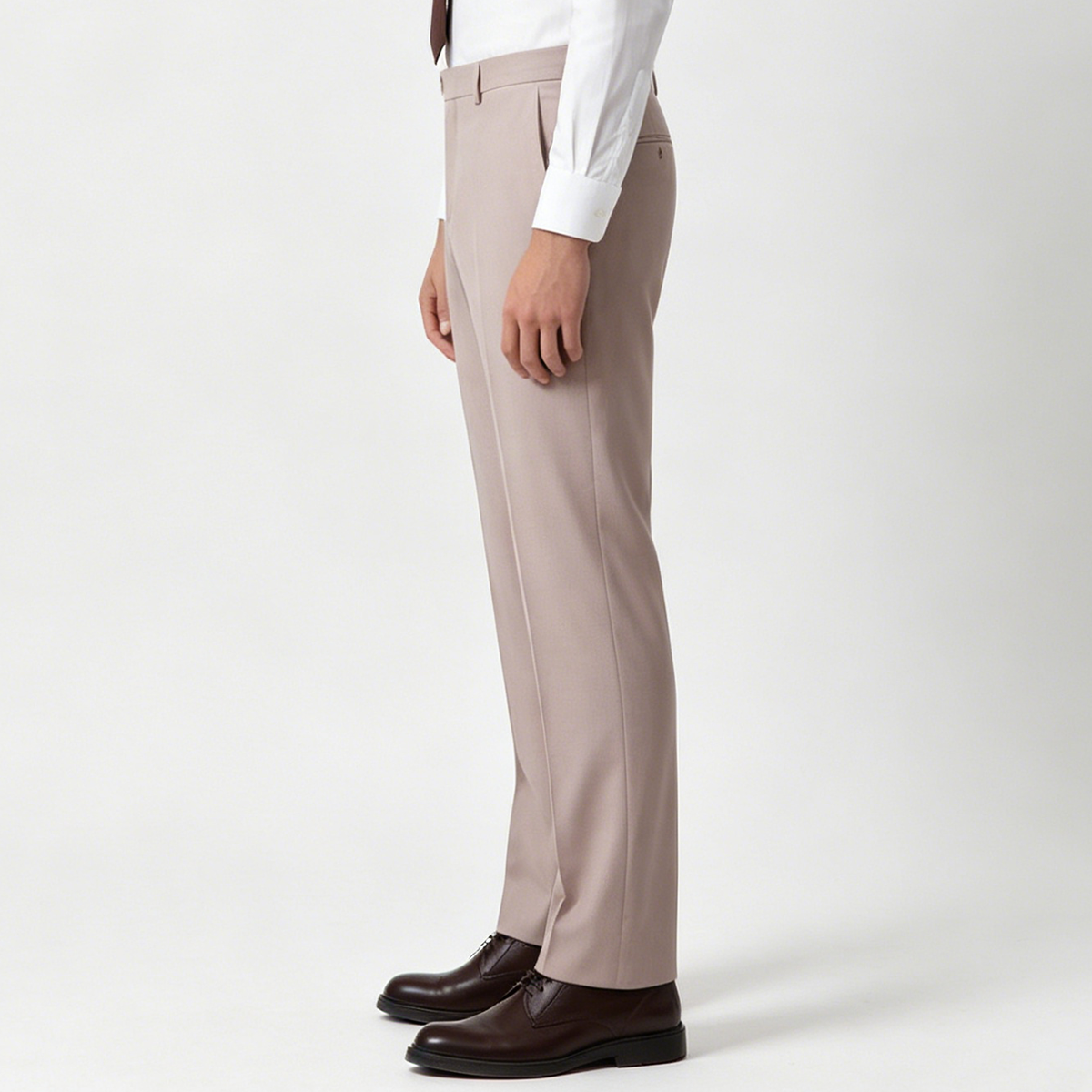 Pink Cool‑Series Pure‑Wool Half‑Canvas Wedding Two‑Piece Suit