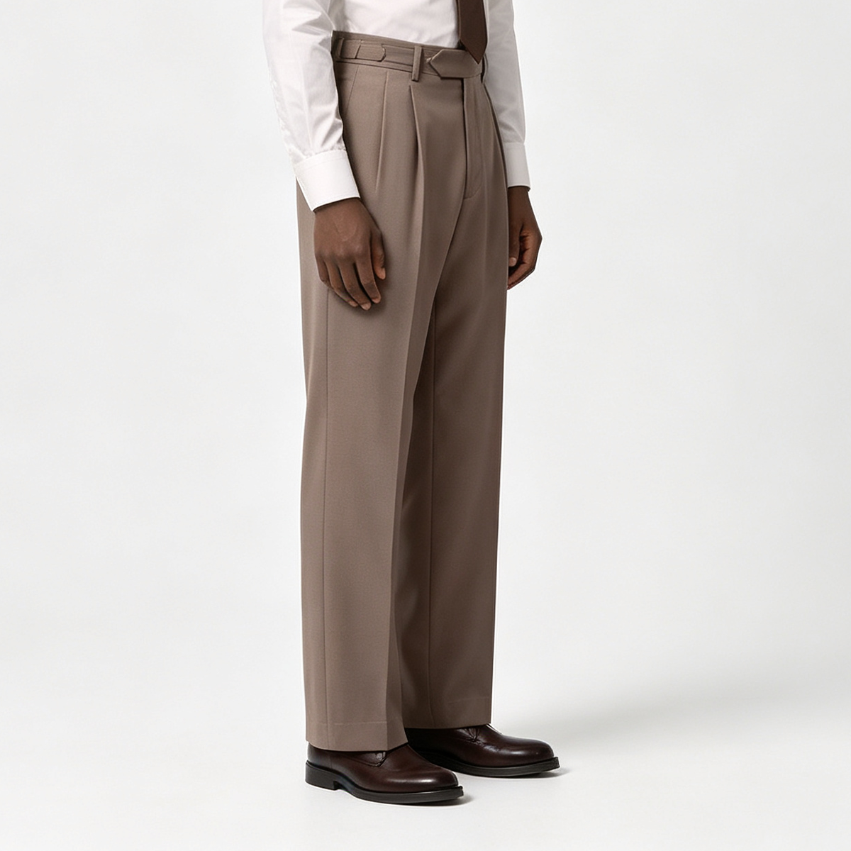 Gray Wool‑Polyester Half‑Canvas Double‑Breasted Two‑Piece Suit