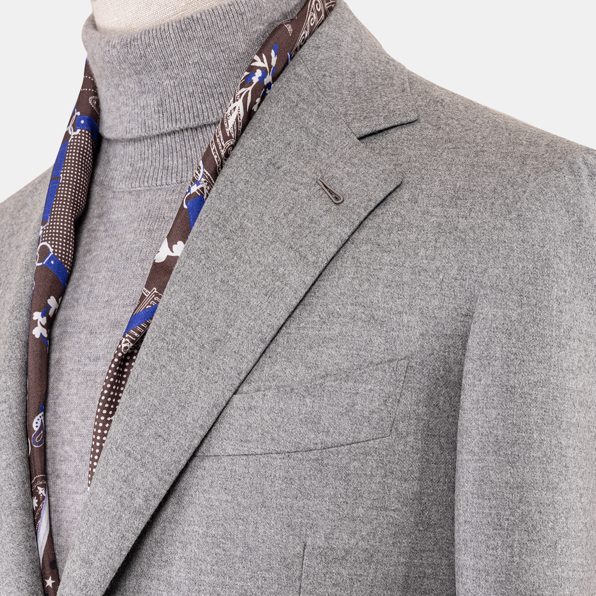 Gray Wool Half‑Canvas Double‑Breasted Two‑Piece Suit