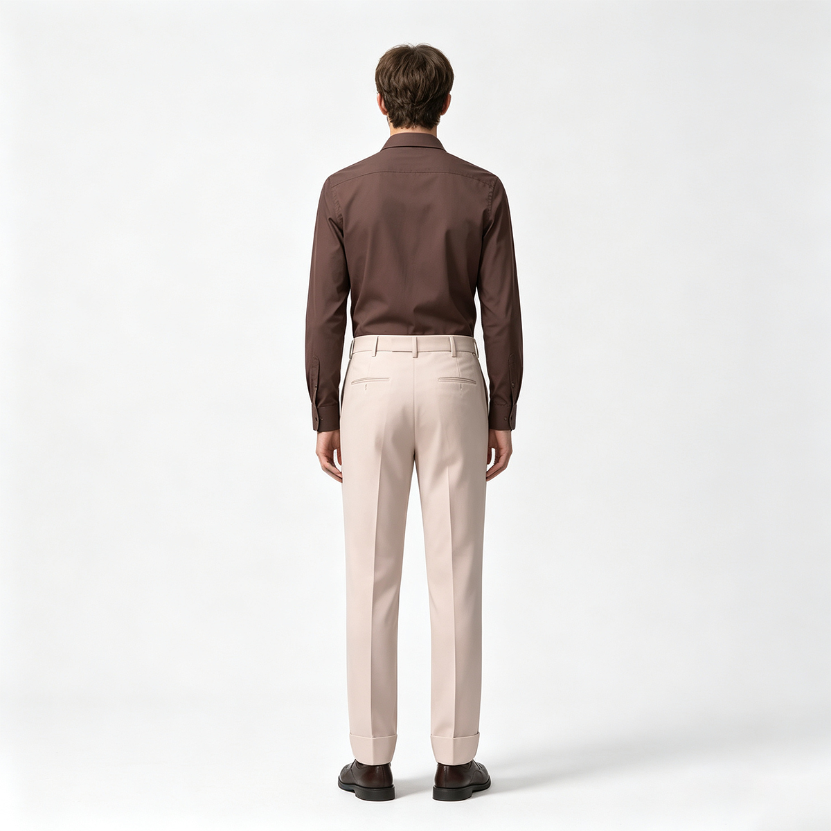 Gray Wool‑Polyester Half‑Canvas Double‑Breasted Two‑Piece Suit