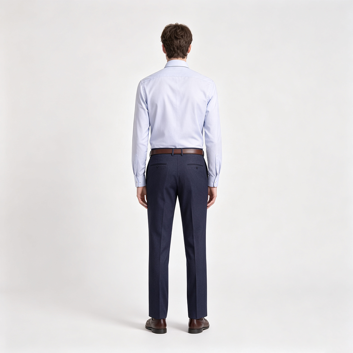 Navy Wool-Worsted Silk Single-Breasted Two‑Piece Suit