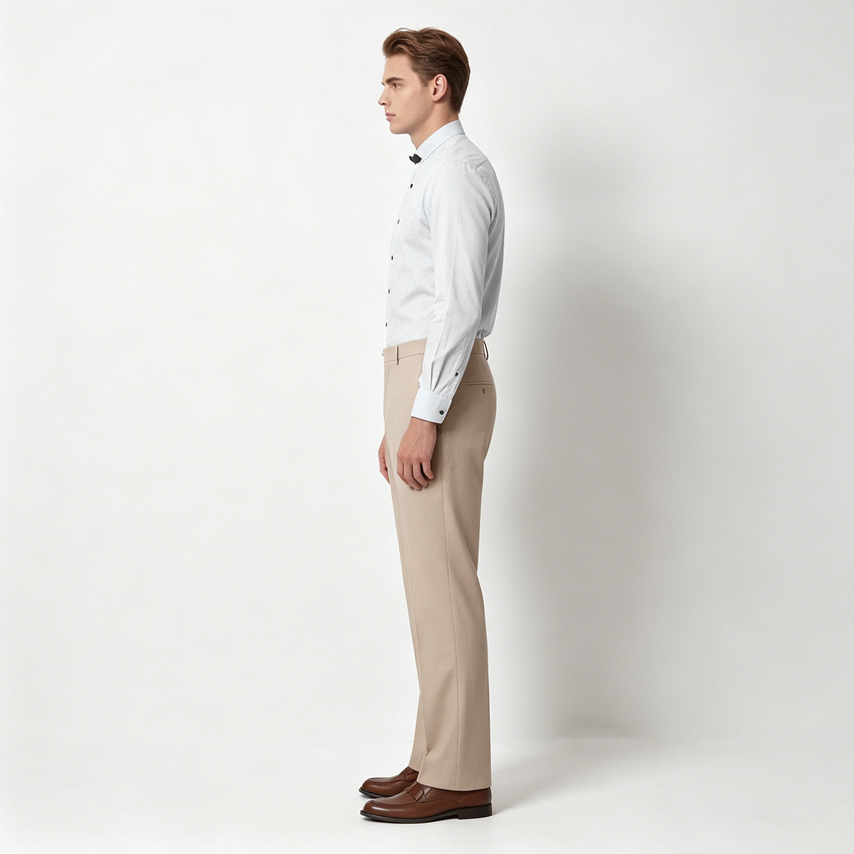 Brown Cool‑Series Twisted Pure‑Wool Fused Wedding Two‑Piece Suit