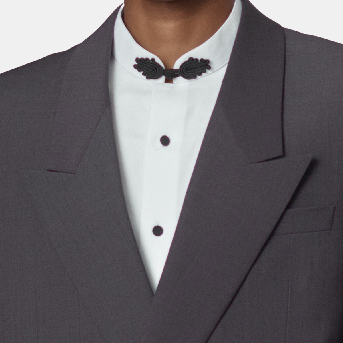 Grey Cool‑Series Wool‑Blend Fused Daily‑Groom Two‑Piece Suit