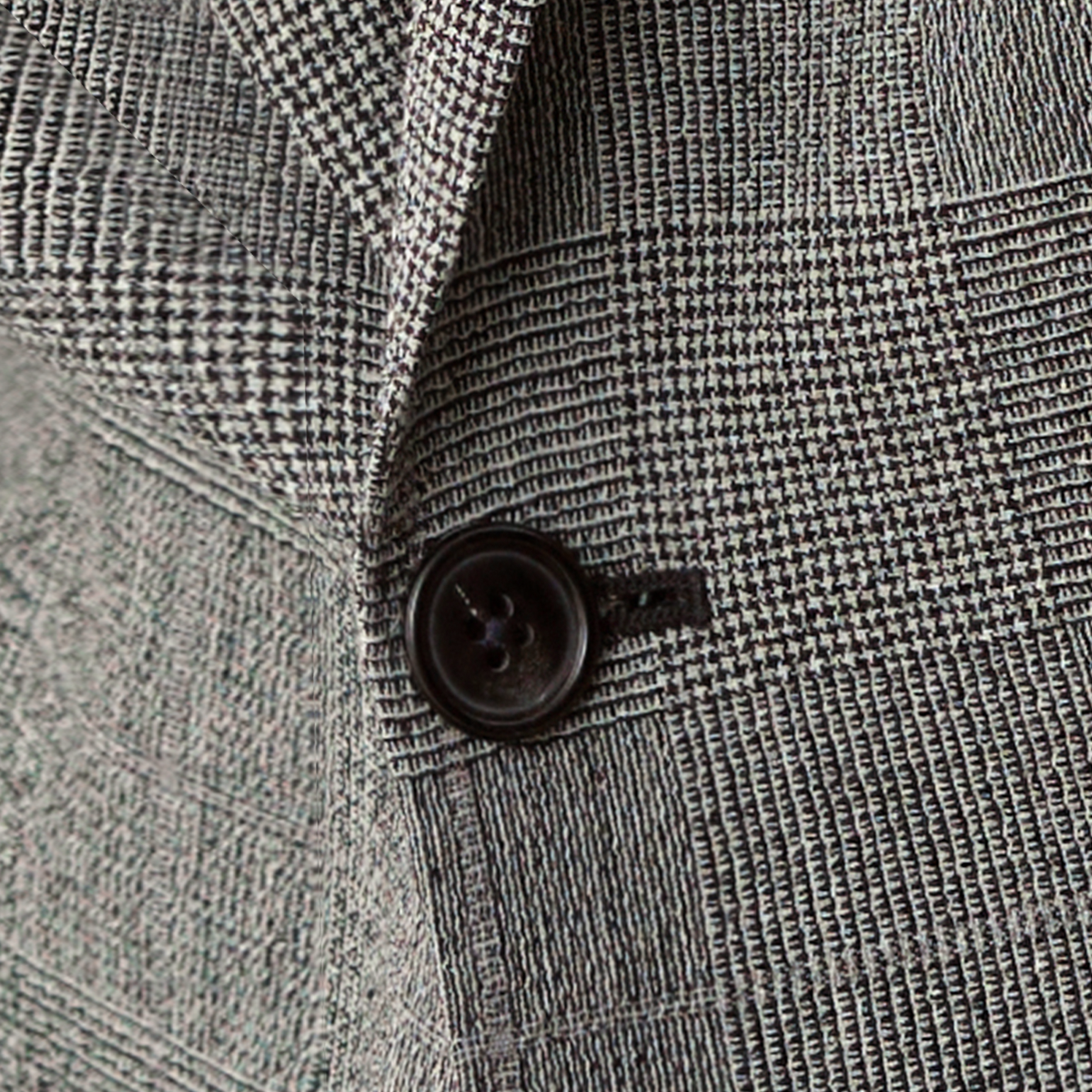 Grey Stretch Wool‑Blend Fused Blazer
