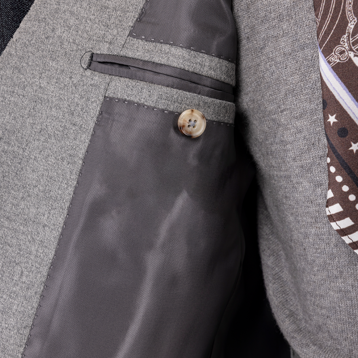 Gray Wool Half‑Canvas Double‑Breasted Two‑Piece Suit