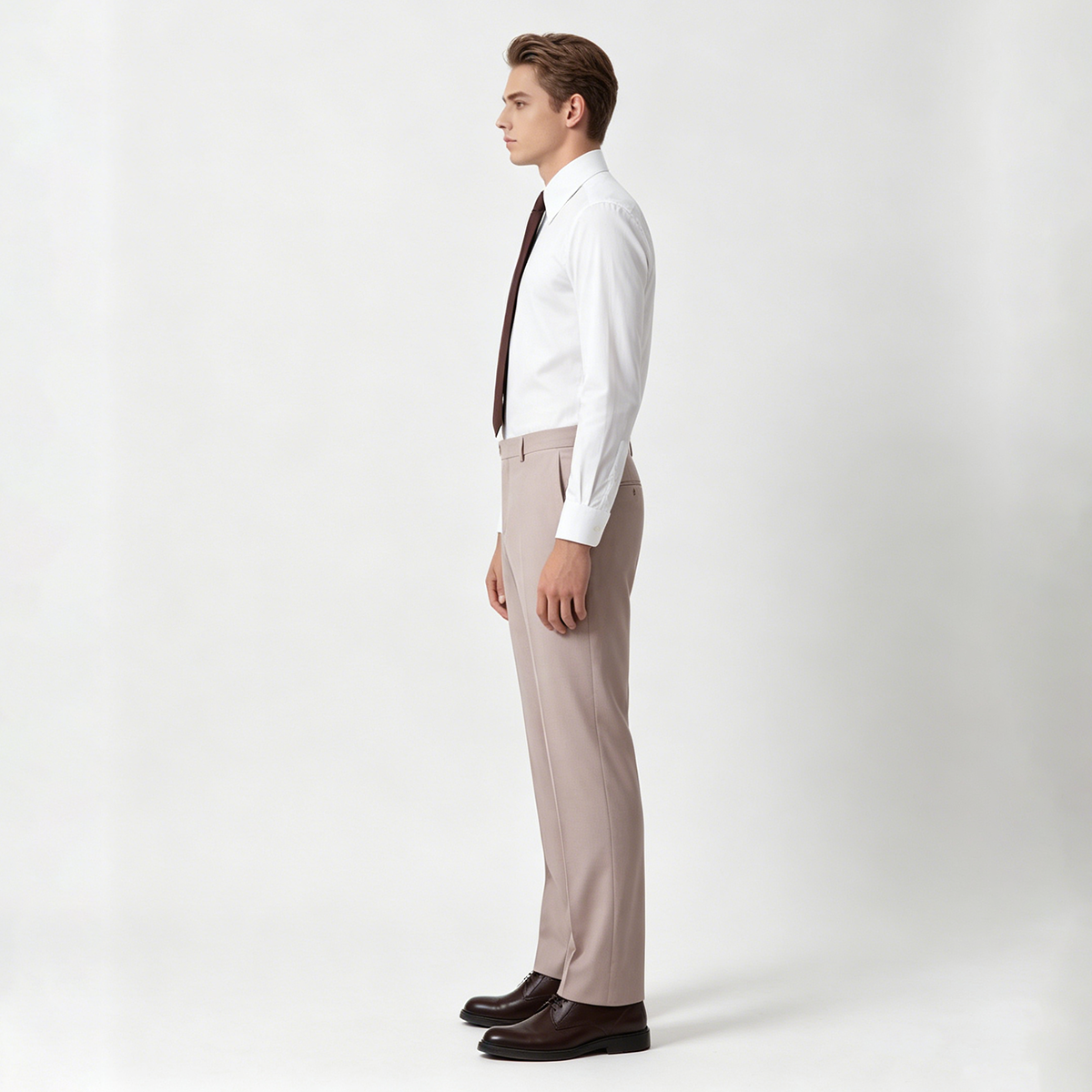 White Cool‑Series Modal Point‑Collar Wedding Men's Shirt