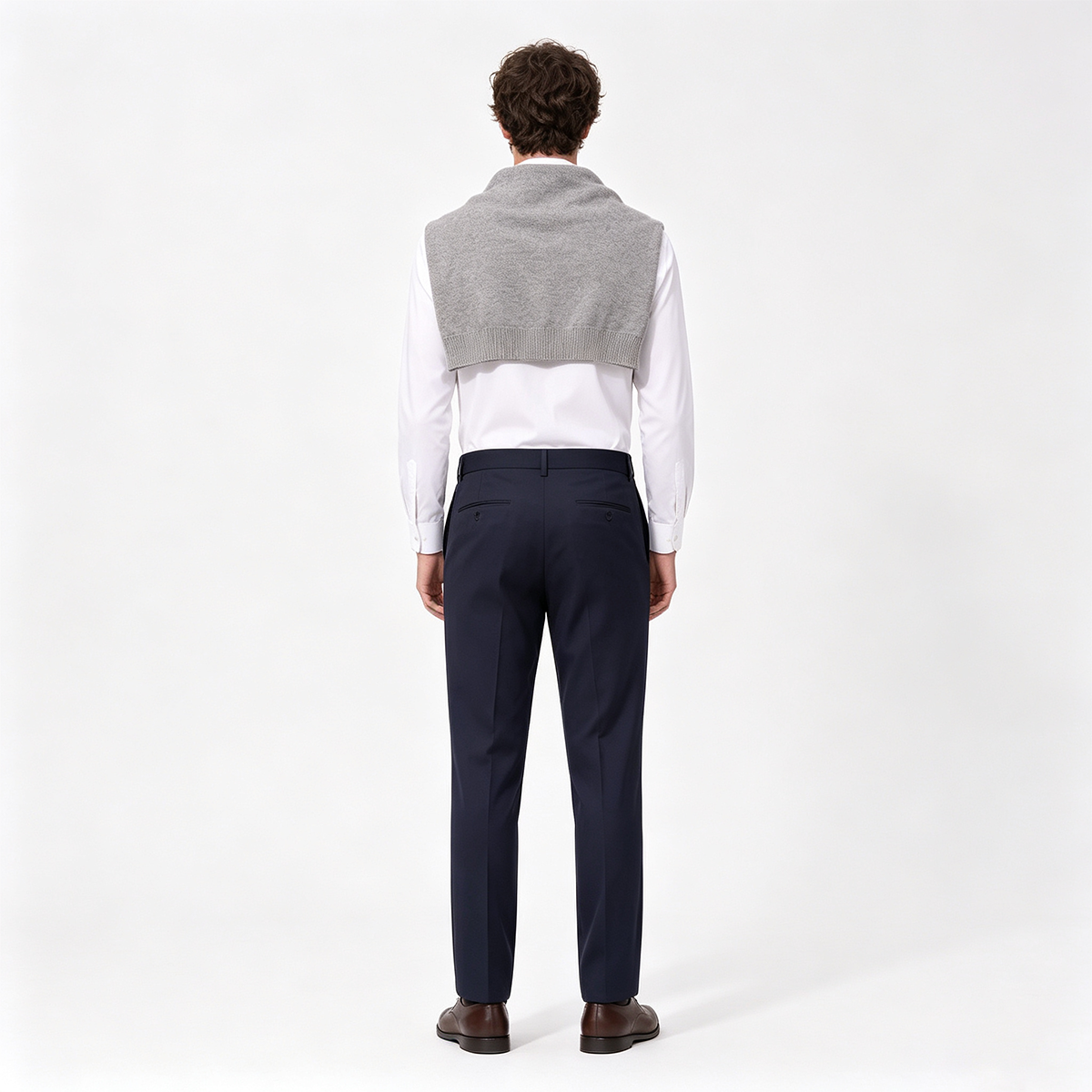 Navy Half‑Canvas Single‑Breasted Two‑Piece Suit