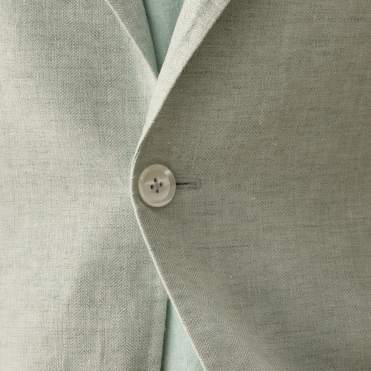 Mint green Pure‑Linen Single Breasted Blazer