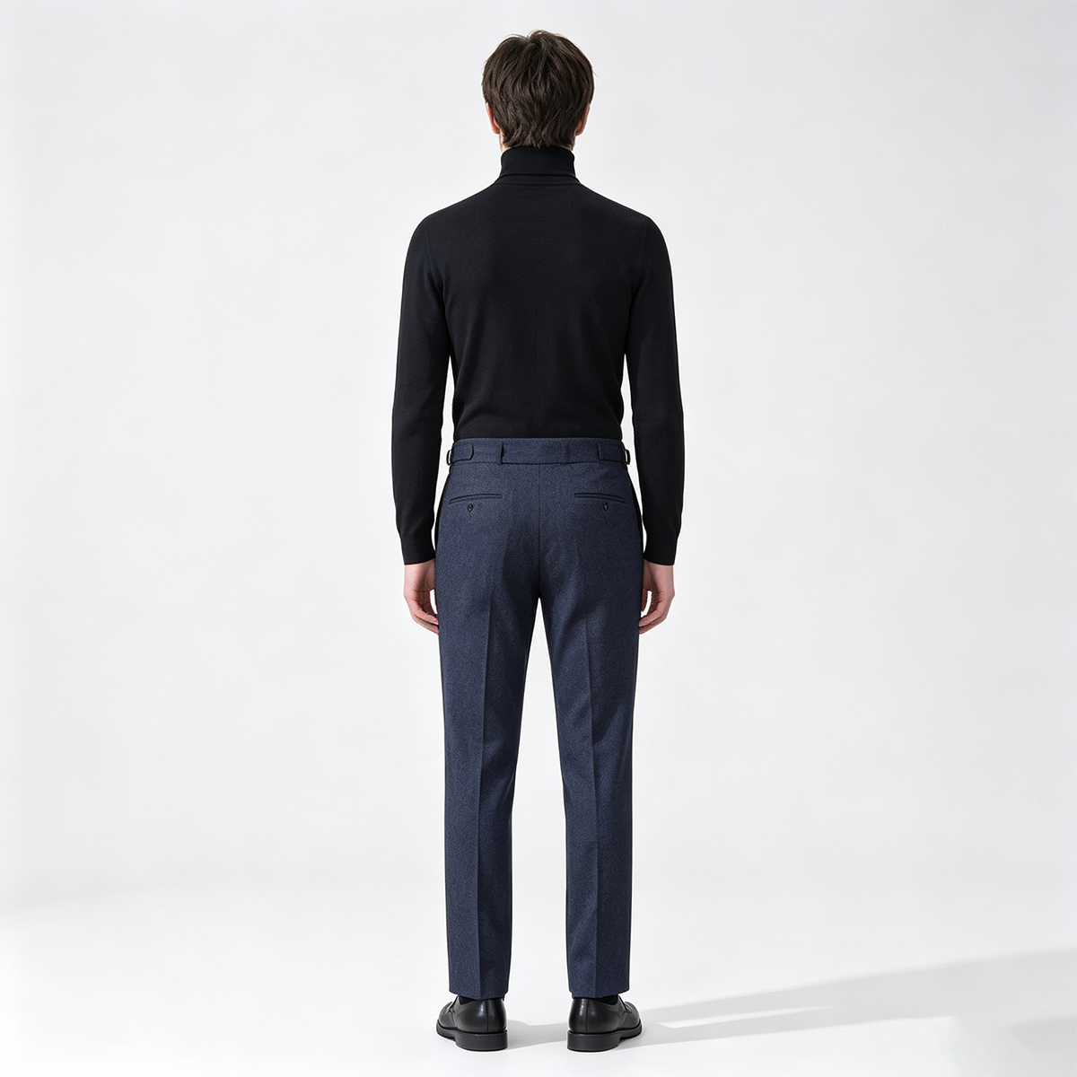 Navy Wool Half‑Canvas Single‑Breasted Two‑Piece Suit
