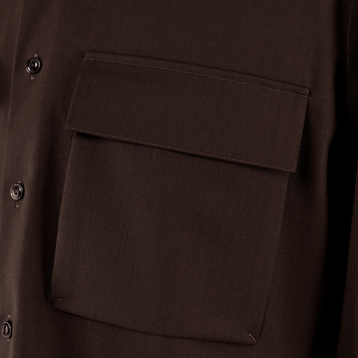 Dark Brown 5‑Button 7cm Point Collar Shirt
