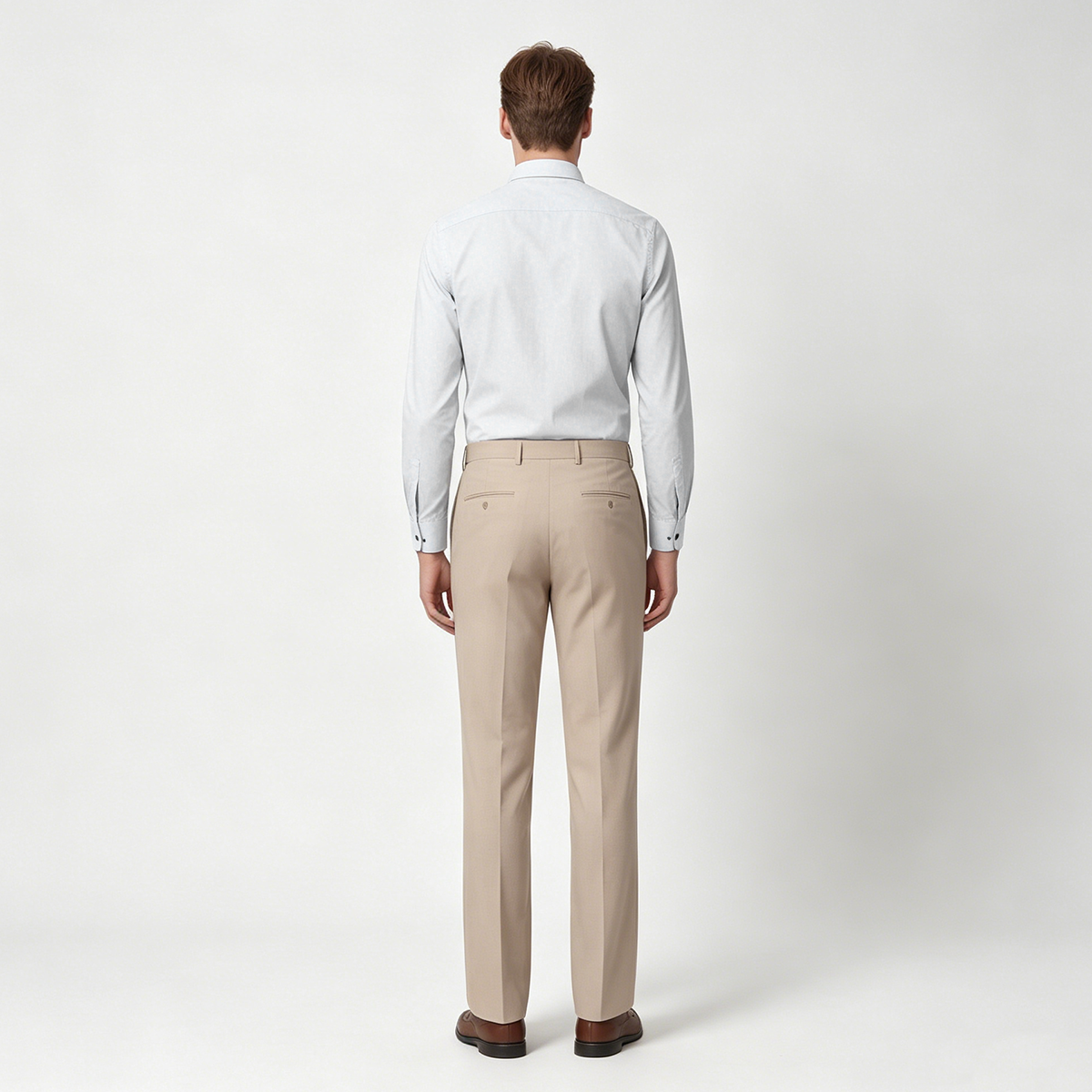 Brown Cool‑Series Twisted Pure‑Wool Fused Wedding Two‑Piece Suit