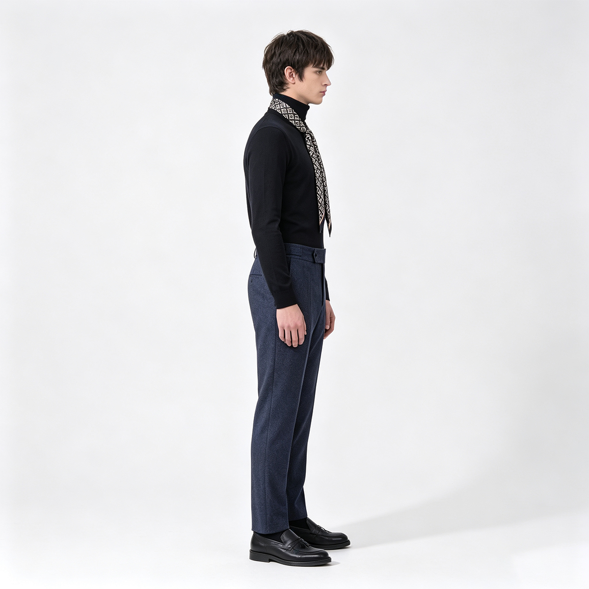 Navy Wool Half‑Canvas Single‑Breasted Two‑Piece Suit