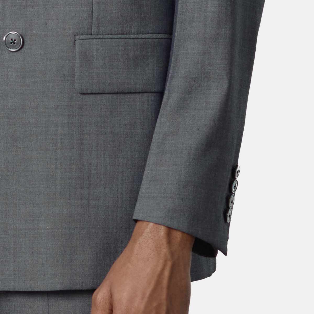 Grey Cool‑Series Silk‑Wool‑Blend Wedding Two‑Piece Suit