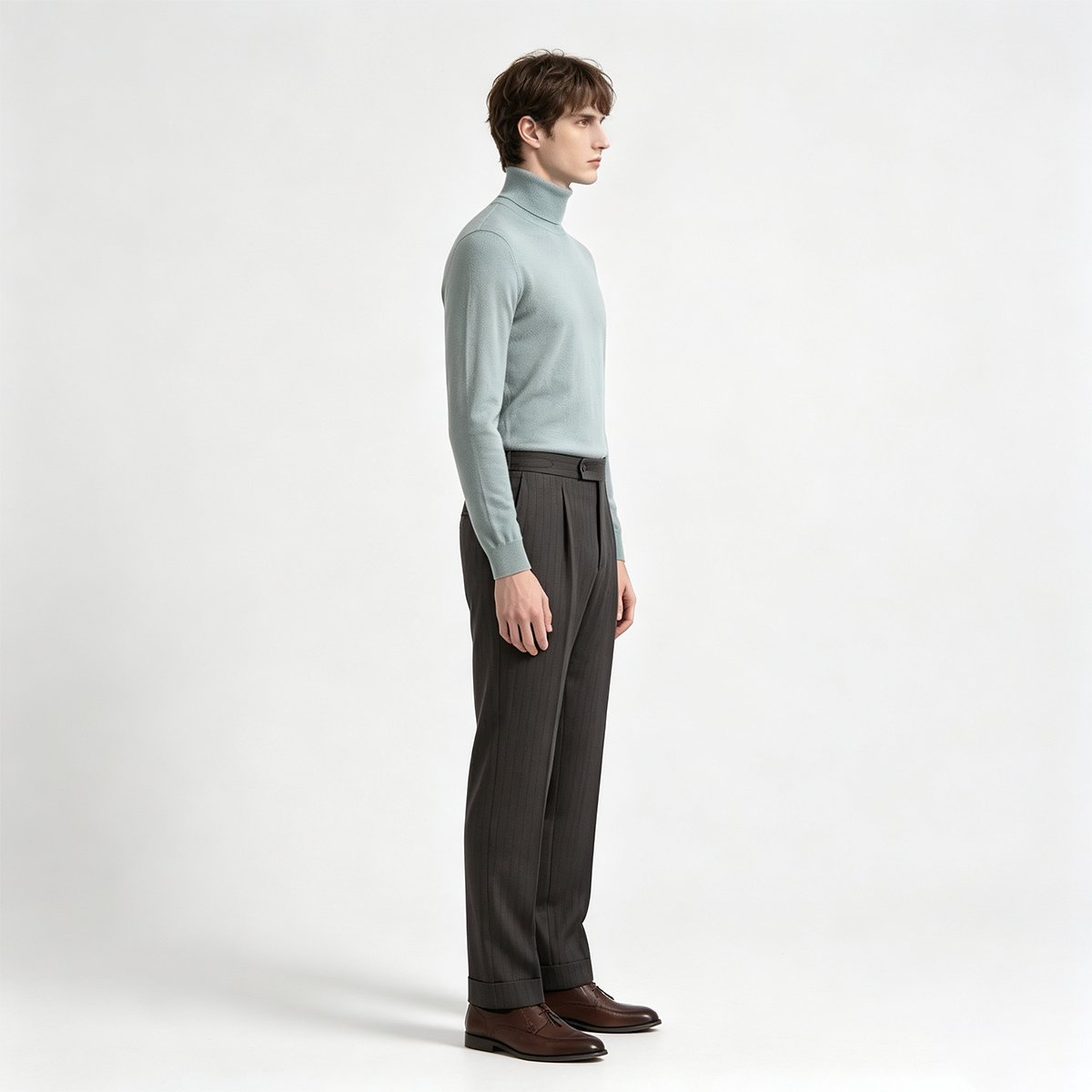 Navy Wool-Worsted Silk Single-Breasted Two‑Piece Suit