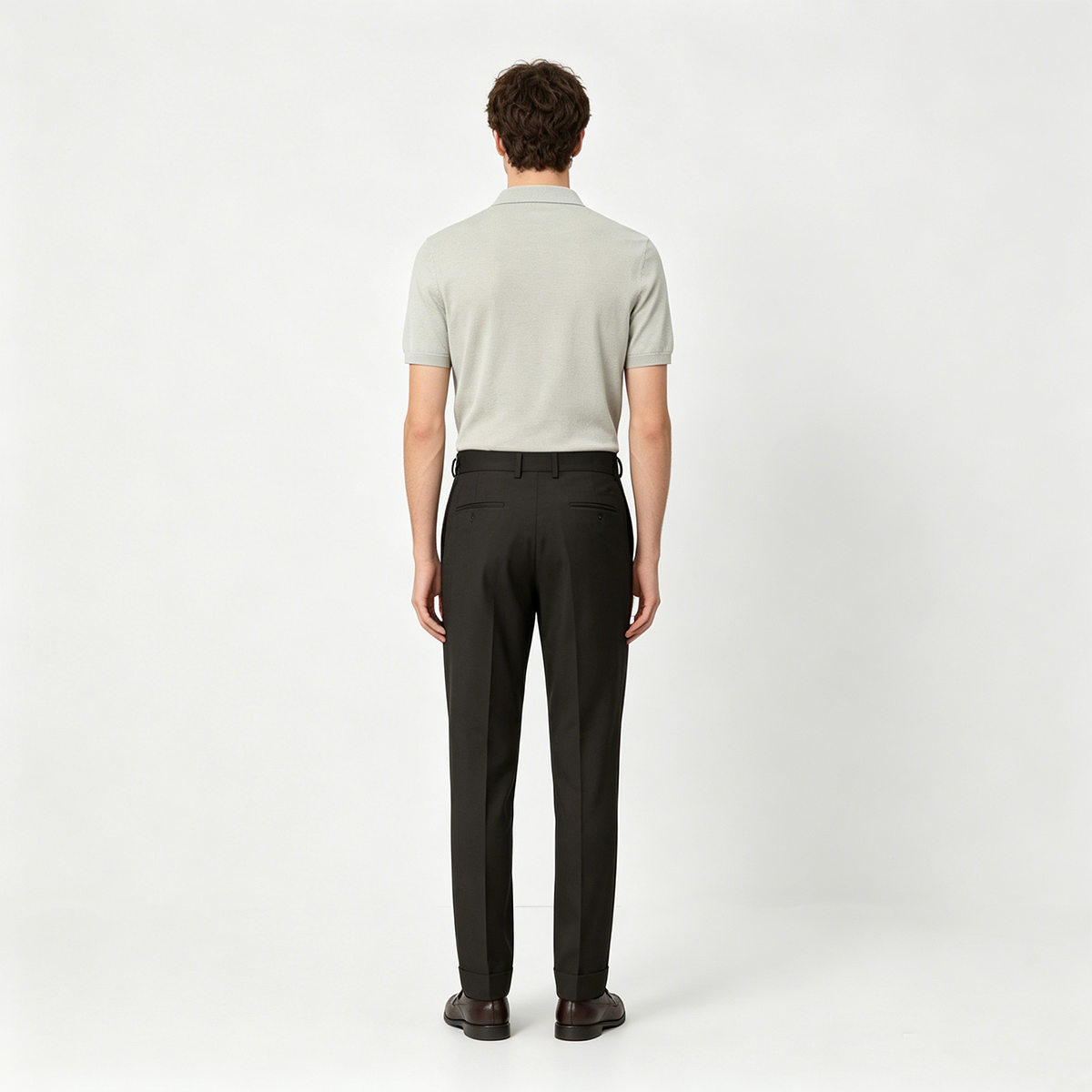 Green Fine‑Herringbone Pure‑Wool Half‑Canvas Two‑Piece Suit