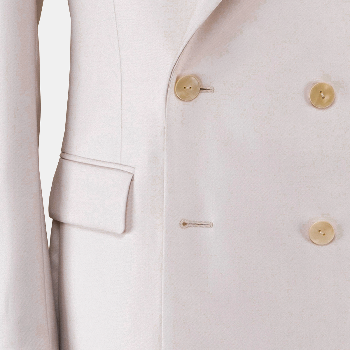 Gray Wool‑Polyester Half‑Canvas Double‑Breasted Two‑Piece Suit