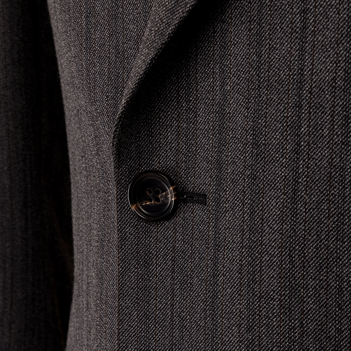 Gray Striped All‑Wool Double‑Breasted Two‑Piece Suit