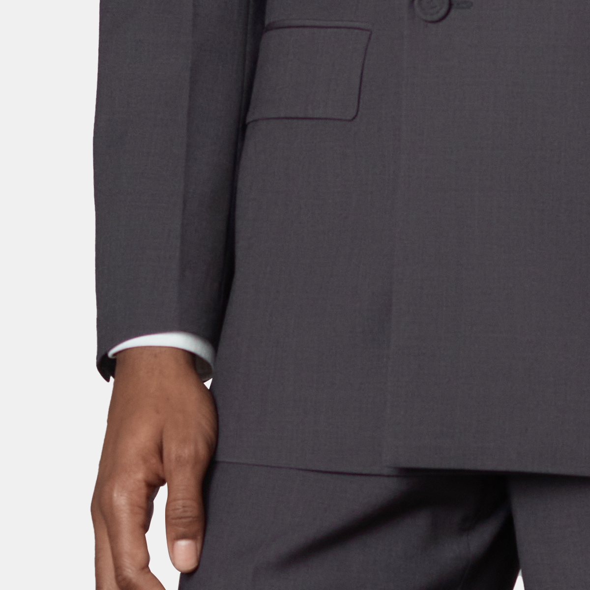 Grey Cool‑Series Wool‑Blend Fused Daily‑Groom Two‑Piece Suit