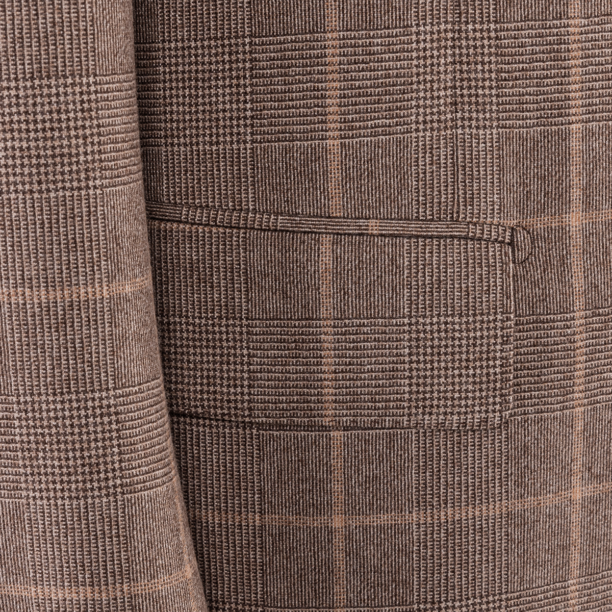 Brown Checked Wool‑Cashmere‑Blend 2‑Button Two‑Piece Suit