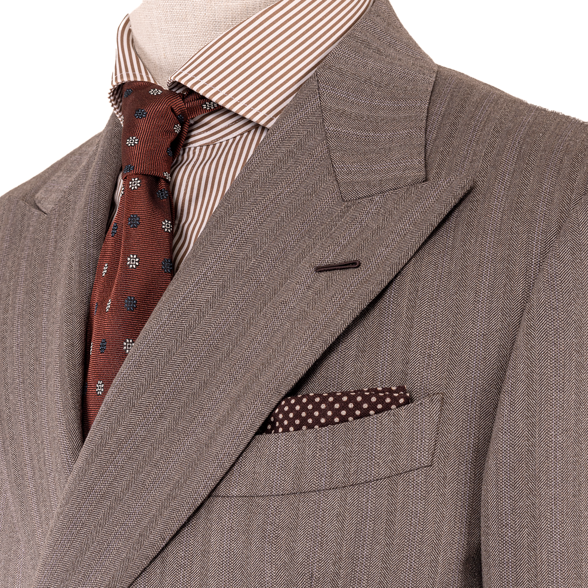 Gray Striped All‑Wool 6×2 Double‑Breasted Two‑Piece Suit