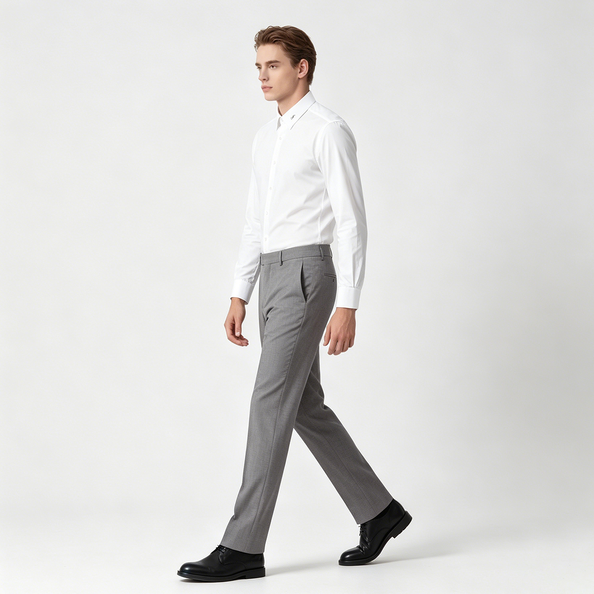 Grey Cool‑Series Wool‑Viscose‑Blend Casual‑Groom Two‑Piece Suit