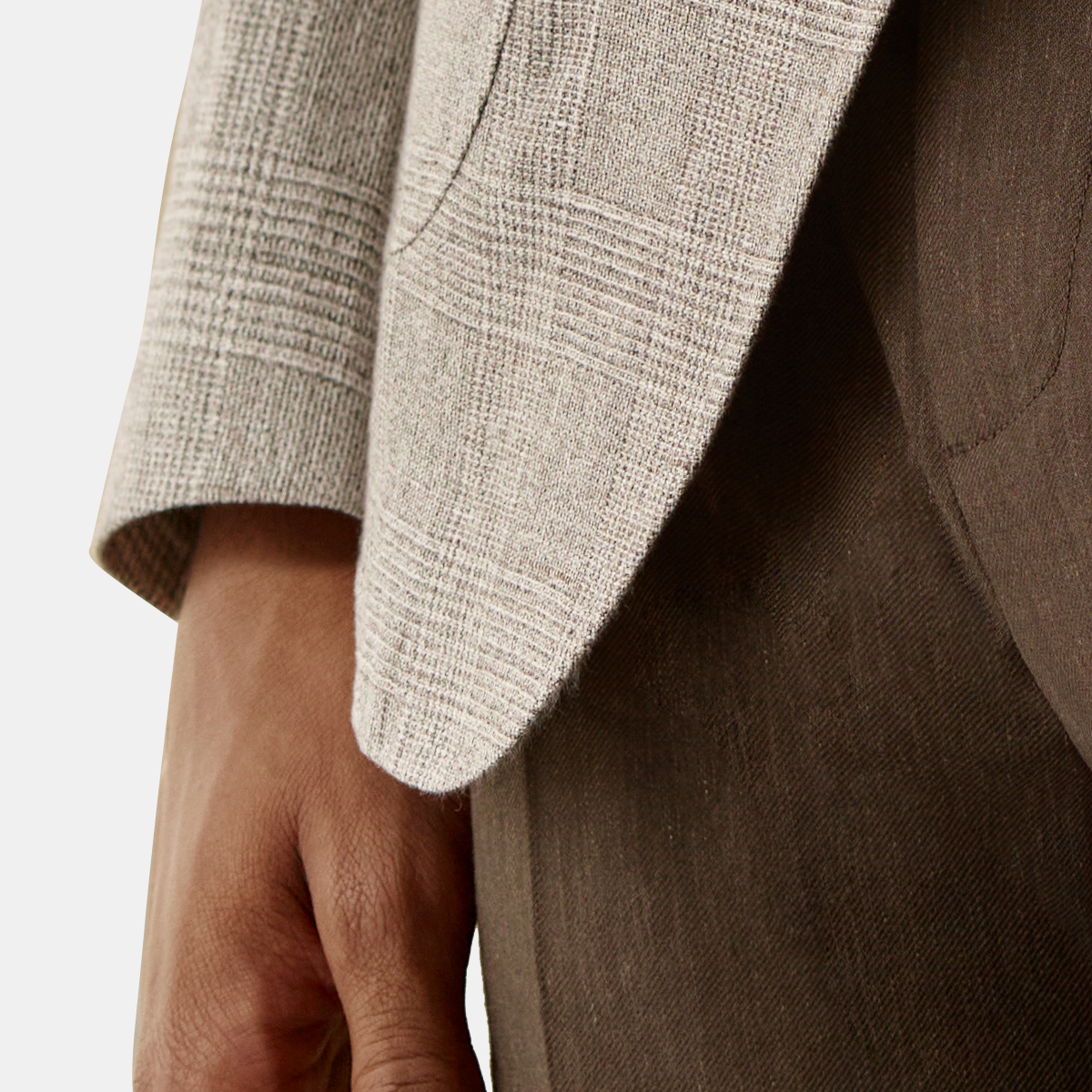 Light Grey Linen‑Cotton Half‑Canvas Blazer