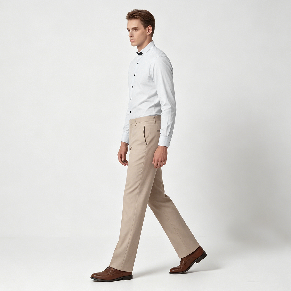 Brown Cool‑Series Twisted Pure‑Wool Fused Wedding Two‑Piece Suit