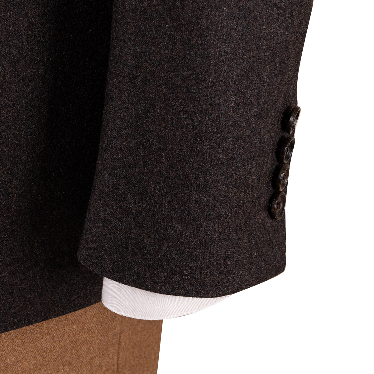 Dark Brown Single‑Breasted Wool Blazer