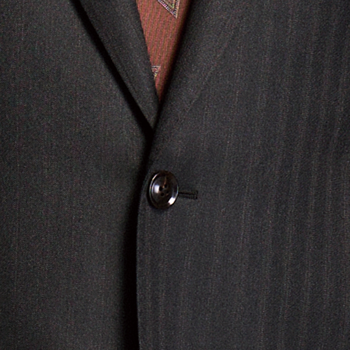 Dark Grey Pinstripe Pure‑Wool Half‑Canvas Two‑Piece Suit