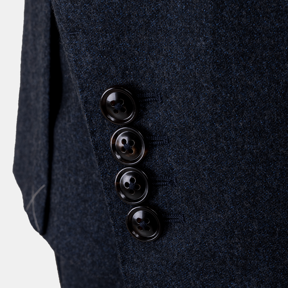Navy Wool Half‑Canvas Single‑Breasted Two‑Piece Suit