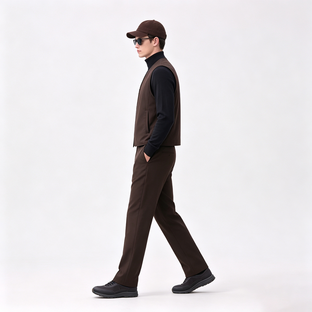 Dark Brown Single‑Breasted Notch Lapel Two-Piece Suit