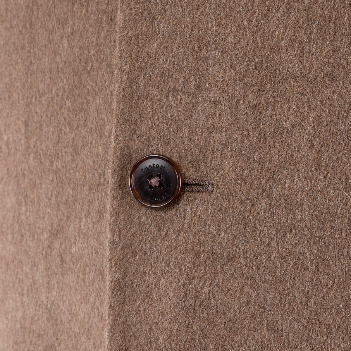 Brown Single‑Breasted Double‑Faced Wool‑Silk Stand Collar Jacket