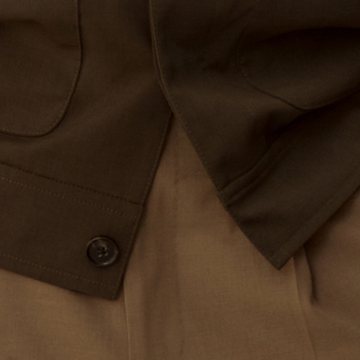 Green Polyester‑Blend Hidden‑Placket Blazer