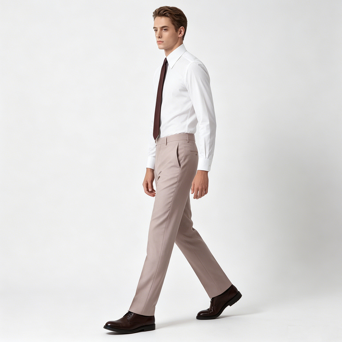 White Cool‑Series Modal Point‑Collar Wedding Men's Shirt