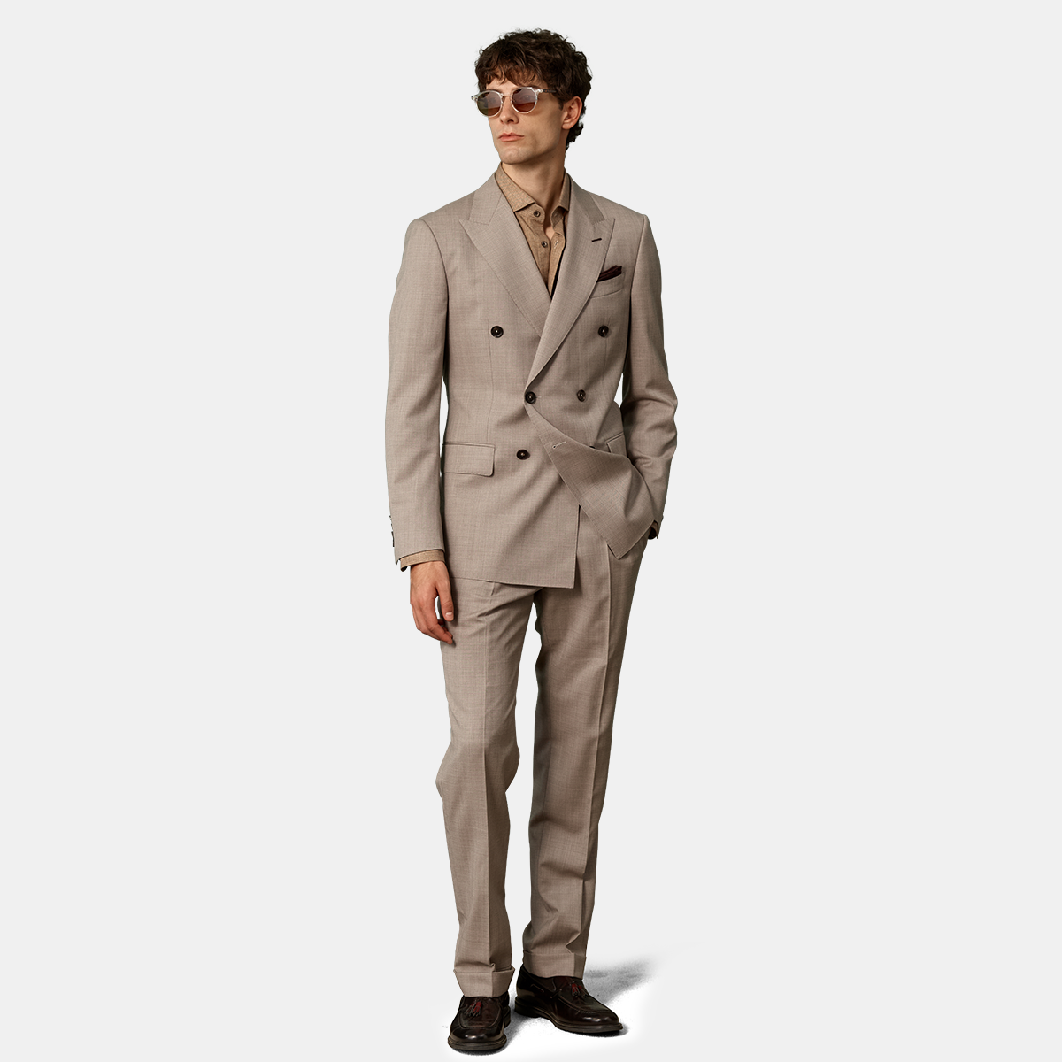Grey VBC Herringbone Virgin‑Wool Half‑Canvas Two‑Piece Suit